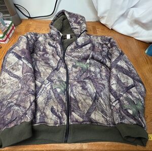 Men’s True Timber Camo Full Zip Sherpa Lined Hoodie Size XL